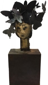 Mariposas, Bronze, 24 x 12 1/2 x 6 inches (61 x 31.8 x 15.2 cm) sculpture by artist Manolo Valdés