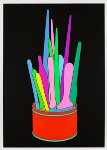 Michael Craig-martin graphic of paintbrushes in can
